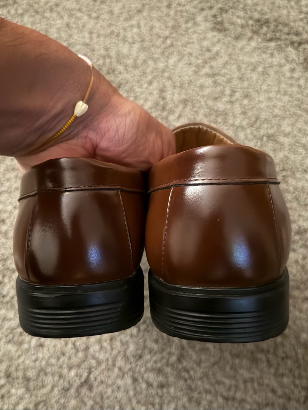 NWOT - Classic Men's MARCO VITALE Brown Leather Slip-On Loafers / size 13 - Picture 4 of 6